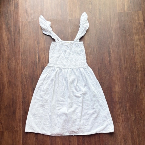 Seaspice Dresses & Skirts - Seaspice Resort Wear White Peruvian Cotton Smocked Ruffle Strap Mini Dress Med